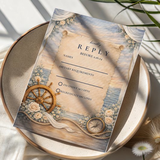 Cartons Réponse Mariage de Croisière de Destination