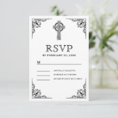 Cartons Réponse Mariage de croix celtique noir et blanc (Debout devant)