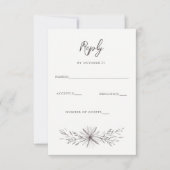 Cartons Réponse Mariage de croquis floral rustique (Devant)