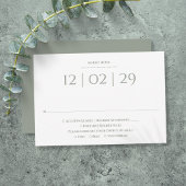 Cartons Réponse Mariage de date spéciale Sage Green Simple