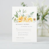 Cartons Réponse Mariage de de Rose d'aquarelle jaune (Debout devant)