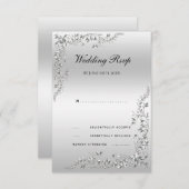 Cartons Réponse Mariage de décoration en argent (Devant / Derrière)