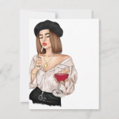 Cartons Réponse Mariage de dégustation de vin de fille française (Dos)