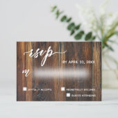 Cartons Réponse Mariage de demande Décontracté en bois Brown rusti (Debout devant)