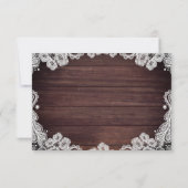 Cartons Réponse Mariage de dentelle blanc rustique (Dos)