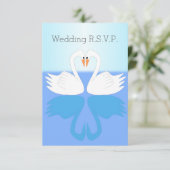 Cartons Réponse Mariage de design Swans (Debout devant)