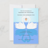 Cartons Réponse Mariage de design Swans (Dos)