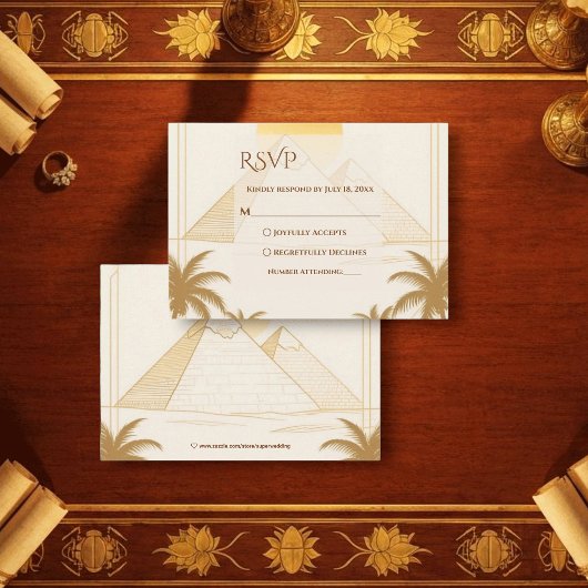 Cartons Réponse Mariage de destination aux pyramides de Gizeh en É