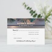 Cartons Réponse Mariage de destination coucher de soleil sur la pl (Debout devant)