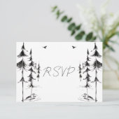 Cartons Réponse Mariage de destination dans une forêt et une monta (Debout devant)