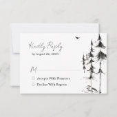 Cartons Réponse Mariage de destination dans une forêt et une monta (Dos)