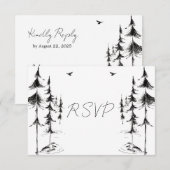 Cartons Réponse Mariage de destination dans une forêt et une monta (Devant / Derrière)