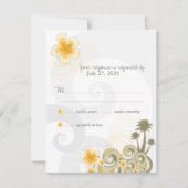 Cartons Réponse Mariage de Destination de l'Hibiscus Jaune de Vagu (Devant)