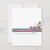 Cartons Réponse Mariage de destination de l'hibiscus rose de vague (Dos)