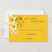 Cartons Réponse Mariage de destination de plage avec un Hibiscus J (Dos)