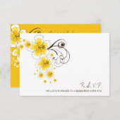 Cartons Réponse Mariage de destination de plage avec un Hibiscus J (Devant / Derrière)