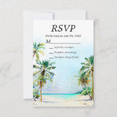 Cartons Réponse Mariage de destination de plage tropicale (Devant)