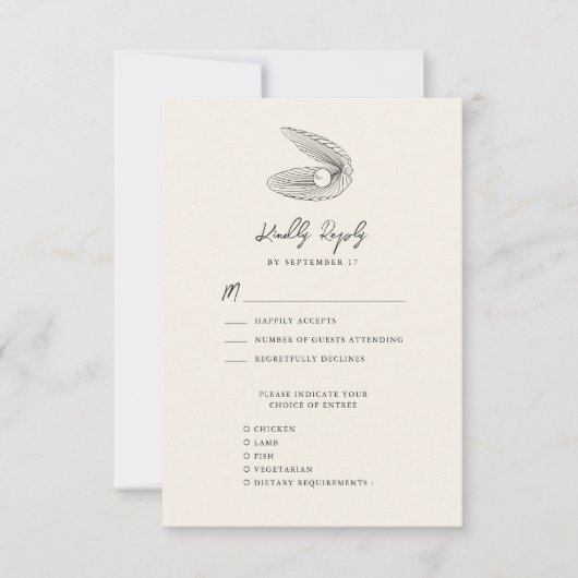 Cartons Réponse Mariage de destination de Shell Beach Ocean (Devant)