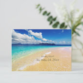 Cartons Réponse Mariage de destination plage avec option de repas (Debout devant)