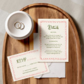 Cartons Réponse Mariage de divertissement français rose-vert