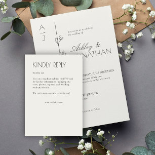 Cartons Réponse Mariage de diviseur floral biologique moderne