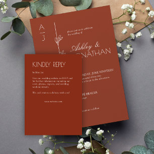 Cartons Réponse Mariage de diviseur floral biologique moderne