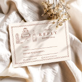 Cartons Réponse Mariage de doodle occidental funky tiré à la main