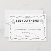 Cartons Réponse Mariage de Doodle Whimsical tiré à la main (Devant)