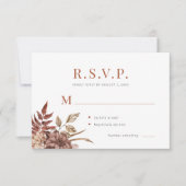 Cartons Réponse Mariage de feuillage de terre cuite fleurie Boho (Devant)
