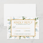 Cartons Réponse Mariage de feuillage d'eucalyptus vert (Devant / Derrière)
