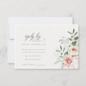 Cartons Réponse Mariage de feuillage Eucalyptus Pink (Devant)