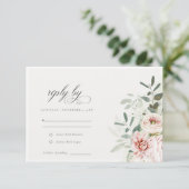 Cartons Réponse Mariage de feuillage Eucalyptus Pink (Debout devant)