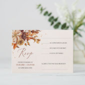 Cartons Réponse Mariage de feuillage tendance automne fleuri et de (Debout devant)