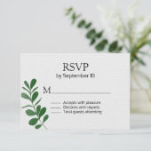 Cartons Réponse Mariage de feuillage vert Toutes les saisons (Debout devant)