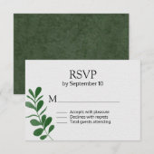 Cartons Réponse Mariage de feuillage vert Toutes les saisons (Devant / Derrière)