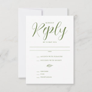 Cartons Réponse Mariage de feuille minimaliste minimaliste de scri