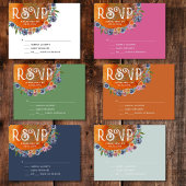 Cartons Réponse Mariage de Fleur sauvage d'aquarelle bleu clair Bo