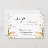 Cartons Réponse Mariage de Fleur sauvage de fleurs de Boho neutres (Devant)