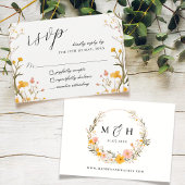 Cartons Réponse Mariage de Fleur sauvage de fleurs de Boho neutres