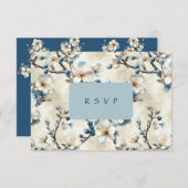 Cartons Réponse Mariage de fleurs blanches printanières (Devant / Derrière)