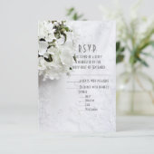 Cartons Réponse Mariage de fleurs blanches R.S.V.P (Debout devant)
