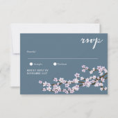 Cartons Réponse Mariage de fleurs de cerisier peint (Devant)