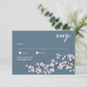 Cartons Réponse Mariage de fleurs de cerisier peint (Debout devant)