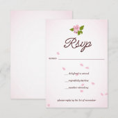 Cartons Réponse Mariage de fleurs de cerisier rose Sakura japonais (Devant / Derrière)