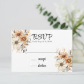 Cartons Réponse Mariage de fleurs de crème en terre cuite (Debout devant)