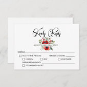 Cartons Réponse Mariage de fleurs de pavot rouge (Devant / Derrière)