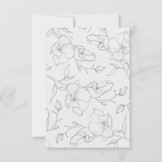 Cartons Réponse Mariage de fleurs d'ivoire rustique (Dos)