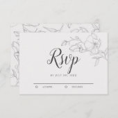 Cartons Réponse Mariage de fleurs d'ivoire rustique (Devant / Derrière)