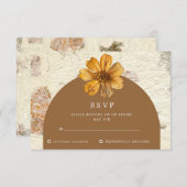 Cartons Réponse Mariage de fleurs habillé en automne (Devant / Derrière)