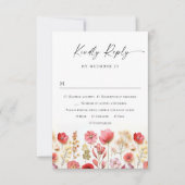Cartons Réponse Mariage de fleurs sauvages Retro Pastel Rose Boho (Devant)